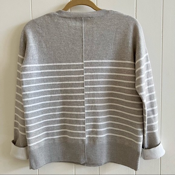 Vince Double-faced Striped Gray Sweater size S - Picture 4 of 10